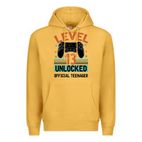 Mustard Level 13 Unlocked Official Teenager 13th Birthday Premium Hoodie - Bettercallsaul