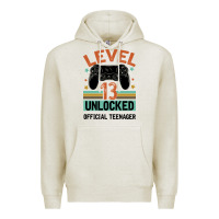 Oatmeal Heather Level 13 Unlocked Official Teenager 13th Birthday Premium Hoodie - Bettercallsaul