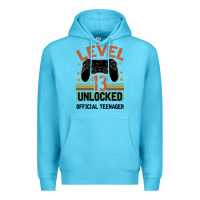 Ocean Blue Level 13 Unlocked Official Teenager 13th Birthday Premium Hoodie - Bettercallsaul