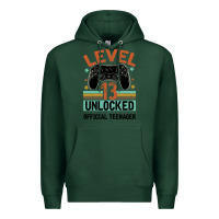 Sports Green Level 13 Unlocked Official Teenager 13th Birthday Premium Hoodie - Bettercallsaul