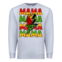 Heather Grey mama lightning bolt juneteenth Premium Sweatshirt - LillyAllenDesigns