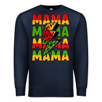 Navy mama lightning bolt juneteenth Premium Sweatshirt - LillyAllenDesigns