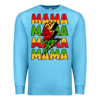 Ocean Blue mama lightning bolt juneteenth Premium Sweatshirt - LillyAllenDesigns