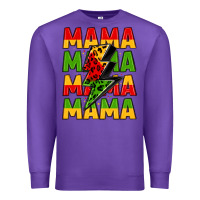 Purple mama lightning bolt juneteenth Premium Sweatshirt - LillyAllenDesigns