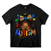 Black autism mom afro locs messy bun Heavy Core Tee - texasbilliewilder