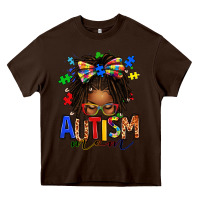 Chocolate Brown autism mom afro locs messy bun Heavy Core Tee - texasbilliewilder