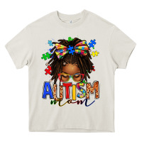 Cream autism mom afro locs messy bun Heavy Core Tee - texasbilliewilder