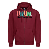 Burgundy bruh formerly known as mom Zipper Hoodie - MaliasSmallBusiness