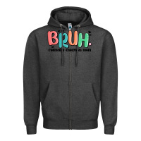 Charcoal Heather bruh formerly known as mom Zipper Hoodie - MaliasSmallBusiness