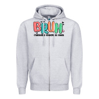 Heather Grey bruh formerly known as mom Zipper Hoodie - MaliasSmallBusiness