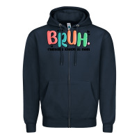 Navy bruh formerly known as mom Zipper Hoodie - MaliasSmallBusiness