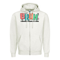 Oatmeal Heather bruh formerly known as mom Zipper Hoodie - MaliasSmallBusiness