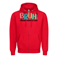 Red bruh formerly known as mom Zipper Hoodie - MaliasSmallBusiness