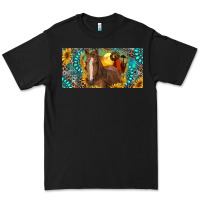 Black horse and desert with sunflowers gemstone Premium Tee - RanaPortraitStore