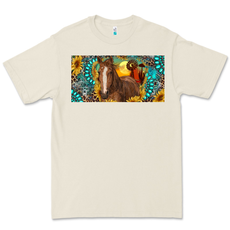 Horse And Desert With Sunflowers Gemstone Premium Tee by RanaPortraitStore | Teevron