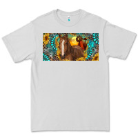 Dove Grey horse and desert with sunflowers gemstone Premium Tee - RanaPortraitStore