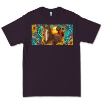 Plum horse and desert with sunflowers gemstone Premium Tee - RanaPortraitStore