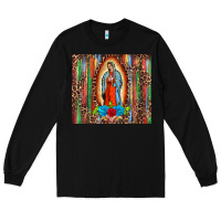 Black our lady of Guadalupe serape Long Sleeve Tee - BarkalooDesign