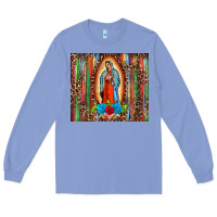 Colony Blue our lady of Guadalupe serape Long Sleeve Tee - BarkalooDesign
