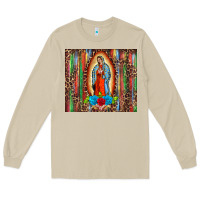 Mushroom our lady of Guadalupe serape Long Sleeve Tee - BarkalooDesign