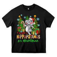 Black i want a hippopotamus for christmas Heavy Core Tee - Zillion Design Studio