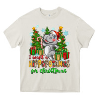 Cream i want a hippopotamus for christmas Heavy Core Tee - Zillion Design Studio