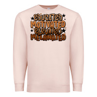 Pale Pink educated motivated elevated melanated Premium Sweatshirt - LillyAllenDesigns
