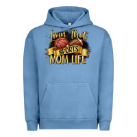 Pigment Pebble Blue livin that sports mom life Urban Hoodie - CowGirlArtShop