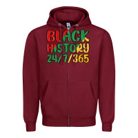Burgundy black history Zipper Hoodie - MaliasSmallBusiness