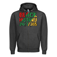 Charcoal Heather black history Zipper Hoodie - MaliasSmallBusiness