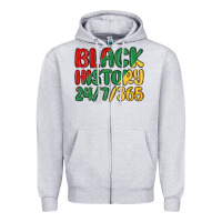 Heather Grey black history Zipper Hoodie - MaliasSmallBusiness
