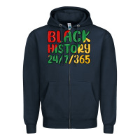 Navy black history Zipper Hoodie - MaliasSmallBusiness