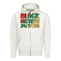 Oatmeal Heather black history Zipper Hoodie - MaliasSmallBusiness