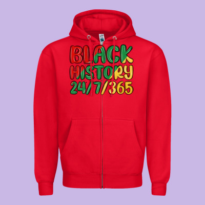 Black History Zipper Hoodie Designed By Maliassmallbusiness