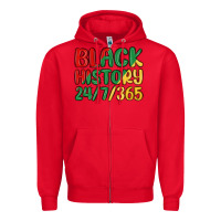 Red black history Zipper Hoodie - MaliasSmallBusiness