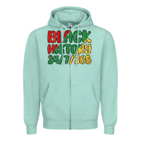 Seafoam black history Zipper Hoodie - MaliasSmallBusiness