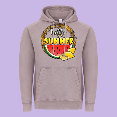 Hello Summer Watermelon Vintage Hoodie Designed By Jahusdesignshop