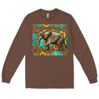 Chestnut western sunflowers elephant Long Sleeve Tee - LillyAllenDesigns