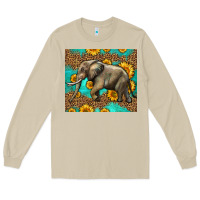 Mushroom western sunflowers elephant Long Sleeve Tee - LillyAllenDesigns