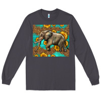 Smoke western sunflowers elephant Long Sleeve Tee - LillyAllenDesigns