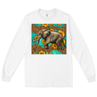 White western sunflowers elephant Long Sleeve Tee - LillyAllenDesigns