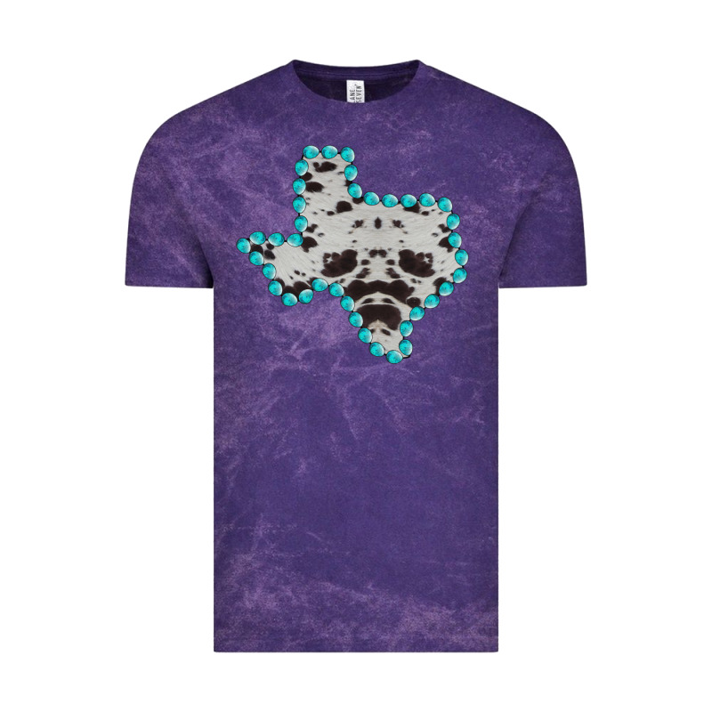 Texas Map Cowhide Turquoise Gemstone Vintage Tee by Bettercallsaul | Teevron