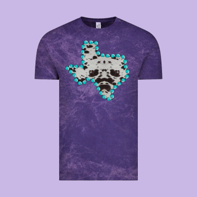 Texas Map Cowhide Turquoise Gemstone Vintage Tee Designed By Bettercallsaul