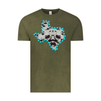 Vintage Olive Texas Map Cowhide Turquoise Gemstone Vintage Tee - Bettercallsaul