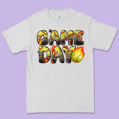 Game Day Softball Leopard Premium Tee Designed By Zillion Design Studio