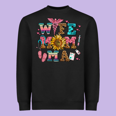 Wife Mom Ma Heavyweight Sweatshirt Designed By Adodesignshop