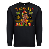 Black celebrate 1865 juneteenth with black woman Premium Sweatshirt - LillyAllenDesigns