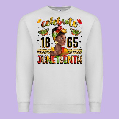 Celebrate 1865 Juneteenth With Black Woman Premium Sweatshirt Designed By Lillyallendesigns