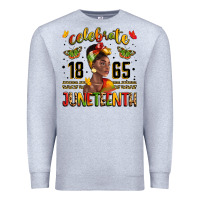 Heather Grey celebrate 1865 juneteenth with black woman Premium Sweatshirt - LillyAllenDesigns