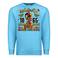 Ocean Blue celebrate 1865 juneteenth with black woman Premium Sweatshirt - LillyAllenDesigns